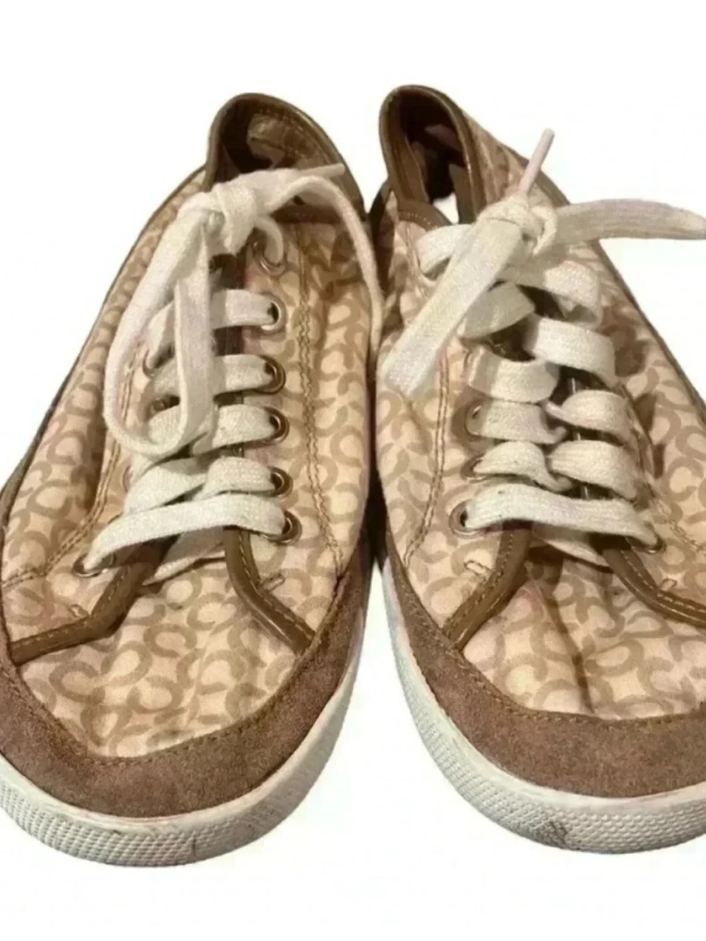 COACH Womens Edith Lace Up Signature Sneakers